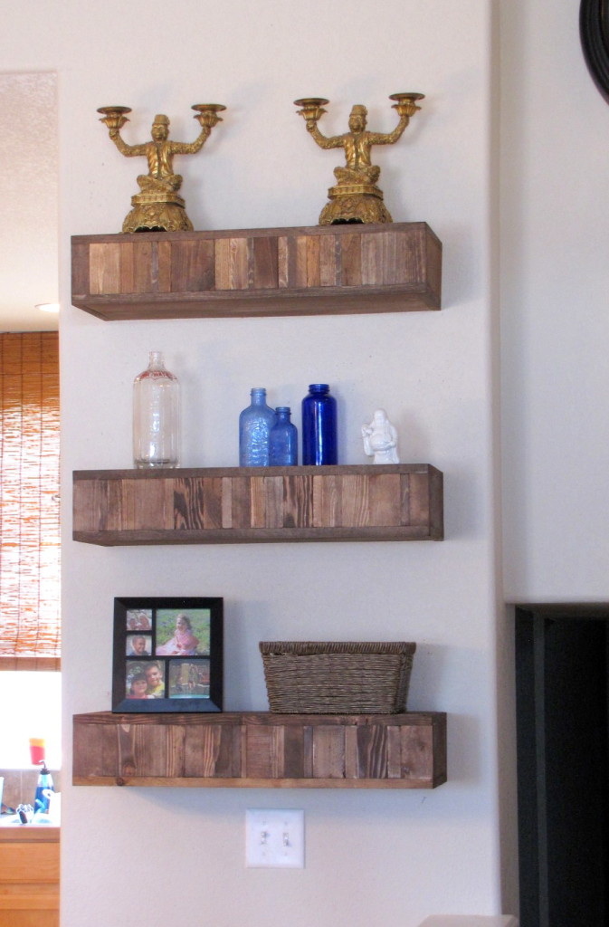 finished floating shelves